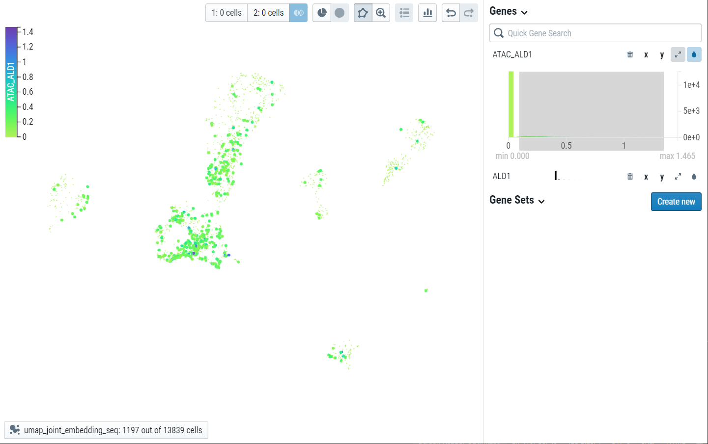 Screenshot2 of analyzing data in CELLxGENE