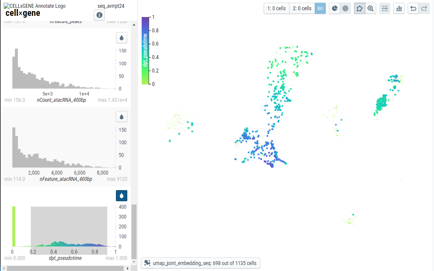 Screenshot5 of analyzing data in CELLxGENE